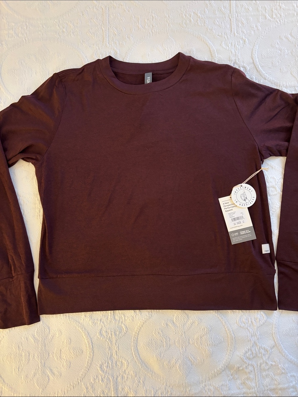 Vuori Maroon Long-Sleeve Crewneck Sweatshirt